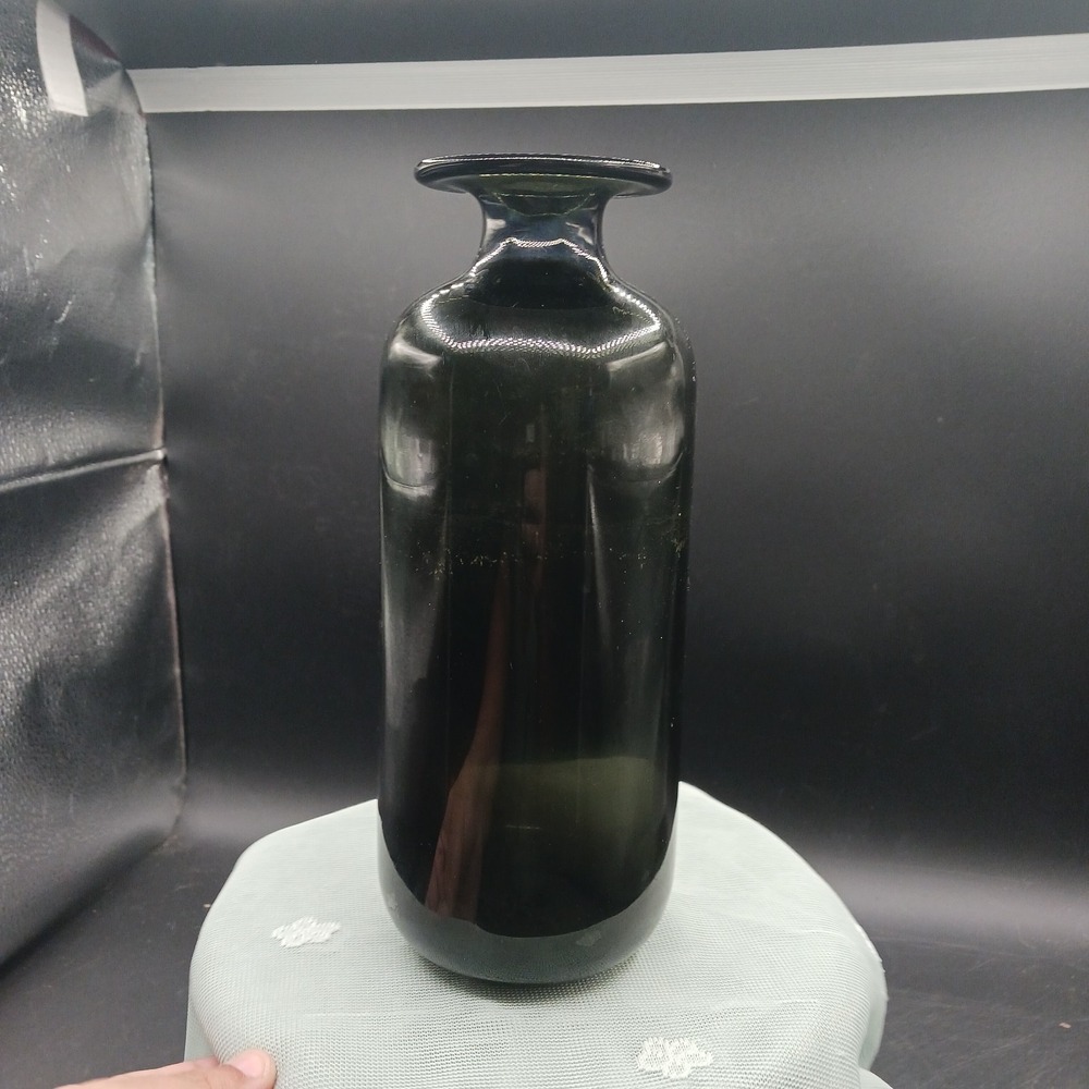 MCM GFC style Handblown Glass Vase Smoky Vintage Gothic Smokey Gray Blk